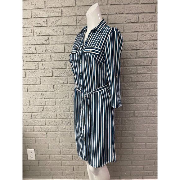 Mlle Gabrielle Striped Stretch Shirt Dress Size S - Picture 6 of 10